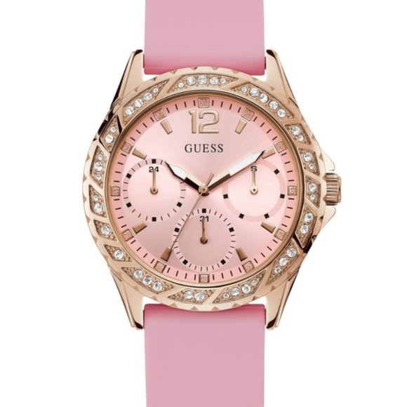 NEW GUESS Sparkling Pink Multifunction Watch - Picture 2 of 9